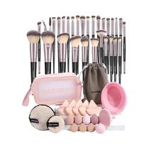 Conjunto De 30 Pincéis Profissionais Para Maquiagem Com 15 Esponjas E Tigela De Limpeza Para Viagem
