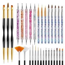 Conjunto De 31 Pincéis De Arte Para Unhas Com Dupla Face, Design De Linha Longa, Ferramentas De