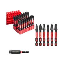 Conjunto De 33 Peças De Bits Magnéticos Para Chave De Impacto Phillips Pozi Em Aço S2 Com Suporte De