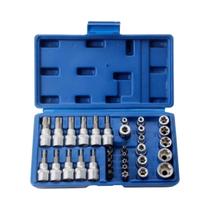 Conjunto De 34 Peças De Soquetes E Bits E-Torx Estrela Macho E Fêmea Com Encaixe De 1/4 E 3/8 Para