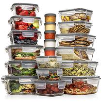 Conjunto de 35 Peças de Potes de Vidro para Armazenamento de Alimentos Razab, Livre de BPA, Hermético