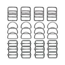 Conjunto De 36 Peças De Fivelas De Cinto Metálicas Em 4 Cores, Anéis Em D, Fivelas Deslizantes, Anel Conjunto De 36 Peças De Fivelas De Cinto Metálicas Em 4 Cores, Anéis Em D, Fivelas Deslizantes, Anel
