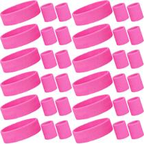 Conjunto de 36 peças Sweatband Bememo Neon para crianças, algodão rosa