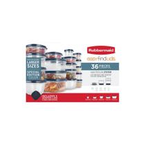 Conjunto de 36 Recipientes Rubbermaid Easy FindLids para Armazenamento de Alimentos