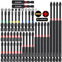 Conjunto de 39 Bits de Chave de Fenda Magnéticos Antiderrapantes - Para Driver de Impacto
