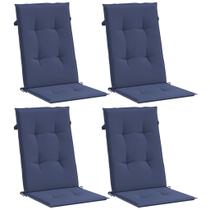 Conjunto de 4 almofadas de cadeira vidaXL Highback de poliéster azul marinho
