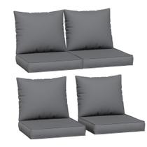 Conjunto de 4 Almofadas para Cadeira de Exterior Amopatio Cinza 58x51x10cm Conjunto de 4 Almofadas para Cadeira de Exterior Amopatio Cinza 58x51x10cm