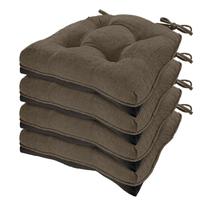 Conjunto de 4 Almofadas para Cadeira HARBOREST 43x43 cm Espuma Marrom Conjunto de 4 Almofadas para Cadeira HARBOREST 43x43 cm Espuma Marrom