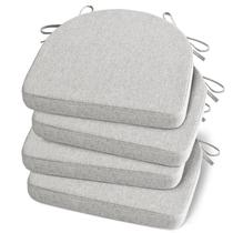 Conjunto de 4 almofadas para cadeiras de cozinha Shinnwa, branco acinzentado