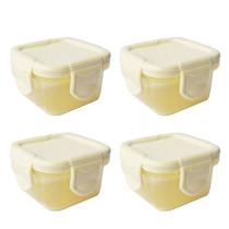 Conjunto de 4 Baby Food Freezer 60ml Storage Containers & Snack Containers 6 Cores - Amarelo