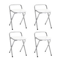 Conjunto de 4 Bancos Mocho Dobrável 101-X Branco Criativa Conjunto de 4 Bancos Mocho Dobrável 101-X Branco Criativa