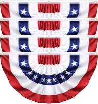 Conjunto de 4 Bandeiras Americanas Plissadas Olixmlya 91x183 cm