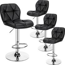 Conjunto de 4 banquetas altas ajustáveis em couro PU Yaheetech