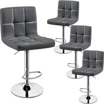 Conjunto de 4 banquetas altas giratórias ajustáveis Yaheetech cinza Conjunto de 4 banquetas altas giratórias ajustáveis Yaheetech cinza
