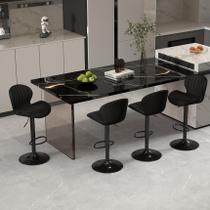 Conjunto de 4 Banquetas Youhauchair em Veludo Ajustáveis com Giro