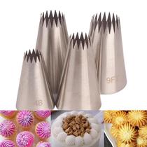 Conjunto De 4 Bicos De Metal Grandes Para Decoração De Bolos, Ferramentas De Confeitaria Em Aço Conjunto De 4 Bicos De Metal Grandes Para Decoração De Bolos, Ferramentas De Confeitaria Em Aço