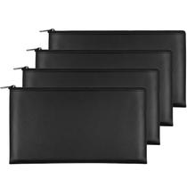 Conjunto de 4 Bolsas para Dinero Joyberg Impermeables de Cuero PU Negro 11x6 pulgadas Conjunto de 4 Bolsas para Dinero Joyberg Impermeables de Cuero PU Negro 11x6 pulgadas