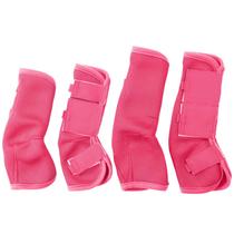 Conjunto de 4 botas Gallopoff Fly para cavalos, botas antiderrapantes contra mosca, malha confortável Airflow, Chega de pisar e espiga rosa Horsefly Nuisance