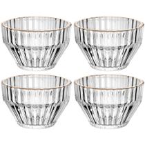 Conjunto de 4 Bowls Imperatriz de Cristal com Fio de Ouro 330ml - Wolff Conjunto de 4 Bowls Imperatriz de Cristal com Fio de Ouro 330ml - Wolff