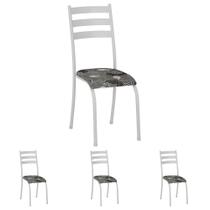 Conjunto de 4 Cadeiras 591/15 Madmelos Branco / Folha