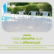 Conjunto de 4 Cadeiras Alumínio Leve Área Externa Varanda Jardim Jogo Resistente Piscina Condomínio Modelo Carneiros - Bamboo Garden