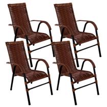 Conjunto de 4 Cadeiras Bela de Aço Carbono e Fibra Sintética - Acesse Móveis
