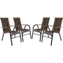 Conjunto De 4 Cadeiras Bela Em Fibra Sintética Argila