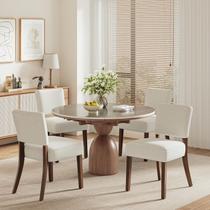 Conjunto de 4 Cadeiras de Jantar COLAMY Estilo Mid Century Modern Bege