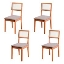 Conjunto de 4 Cadeiras de Jantar Santiago em Tecido Boucle