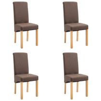 Conjunto de 4 Cadeiras de Jantar vidaXL Elegantes Modernas em Tecido Marrom Conjunto de 4 Cadeiras de Jantar vidaXL Elegantes Modernas em Tecido Marrom