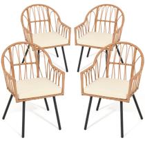 Conjunto de 4 Cadeiras de Vime YITAHOME para Área Externa Conjunto de 4 Cadeiras de Vime YITAHOME para Área Externa