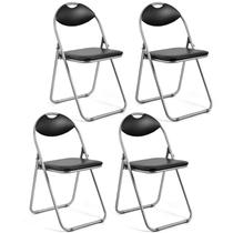 Conjunto de 4 Cadeiras Dobráveis Estofadas de Aço Giantex