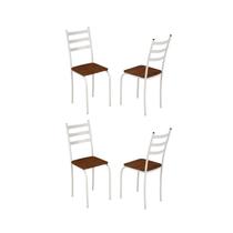 Conjunto de 4 Cadeiras Marabá Marrom Branca Carmel