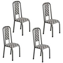 Conjunto de 4 cadeiras R451/17 Madmelos com encosto craqueado - Preto