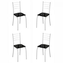 Conjunto de 4 Cadeiras Rio Liso Branco Assento Preto Lirio Teixeira Conjunto de 4 Cadeiras Rio Liso Branco Assento Preto Lirio Teixeira