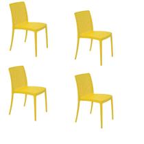 Conjunto de 4 Cadeiras Tramontina Isabelle em Polipropileno e Fibra de Vidro Amarela