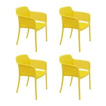 Conjunto de 4 Cadeiras Tramontina Vanda Amarelo