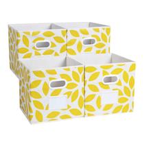 Conjunto de 4 caixas de armazenamento de tecido MAX Houser Cubes (amarelas) Conjunto de 4 caixas de armazenamento de tecido MAX Houser Cubes (amarelas)
