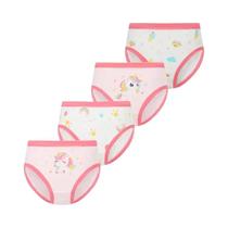 Conjunto De 4 Calcinhas De Algodão Para Meninas Com Dupla Camada E Padrões De Desenhos Animados Para Conjunto De 4 Calcinhas De Algodão Para Meninas Com Dupla Camada E Padrões De Desenhos Animados Para