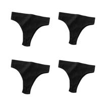 Conjunto de 4 Calcinhas Femininas Sem Costura - Cintura Alta e Cores Sólidas