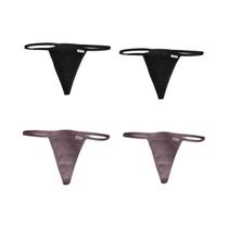 Conjunto de 4 Calcinhas Fio Dental de Algodão - Cintura Baixa e Sexy