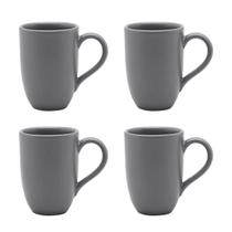Conjunto de 4 Canecas 350Ml Flat Chumbo Acetinado Oxford Conjunto de 4 Canecas 350Ml Flat Chumbo Acetinado Oxford