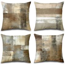 Conjunto de 4 capas de almofada Balaena, marrom, castanho, cinza, 45 x 45 cm Conjunto de 4 capas de almofada Balaena, marrom, castanho, cinza, 45 x 45 cm