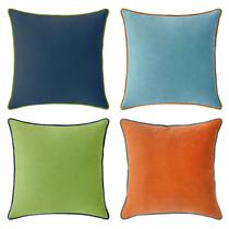 Conjunto de 4 capas de almofada Monday Moose, 45 cm, azul/laranja Conjunto de 4 capas de almofada Monday Moose, 45 cm, azul/laranja