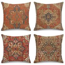 Conjunto de 4 capas de almofada Sanwarm decorativas de 50 x 50 cm Turkey Kilim Conjunto de 4 capas de almofada Sanwarm decorativas de 50 x 50 cm Turkey Kilim