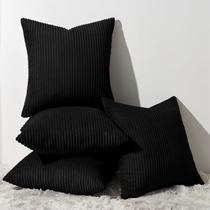 Conjunto de 4 capas de almofada Topfinel Decorative Black (45x45cm)