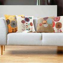 Conjunto de 4 capas de almofada Vonayo, 45 x 45 cm, linho, laranja
