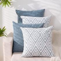 Conjunto de 4 capas de almofadas decorativas HPUK, 45x45cm, azuis