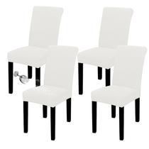 Conjunto de 4 Capas Impermeáveis para Cadeiras de Jantar Creme XL