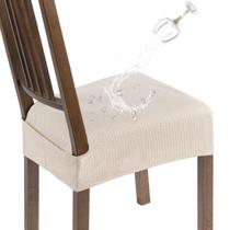 Conjunto de 4 capas para cadeiras de jantar à prova d'água, laváveis, bege Conjunto de 4 capas para cadeiras de jantar à prova d'água, laváveis, bege